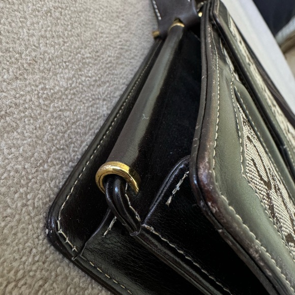 CELINE C Horse Carriage Pattern Shoulder Bag Canvas Leather - Picture 5 of 7